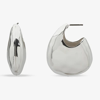 Worthington Silver Tone Womens 35.3mm Hoop Earrings