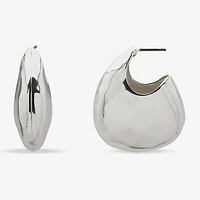 Worthington Silver Tone Womens 35.3mm Hoop Earrings