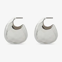 Worthington Silver Tone Womens 35.3mm Hoop Earrings