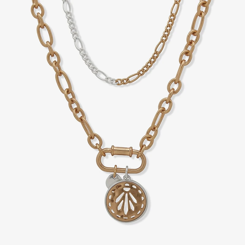 a.n.a Two Tone Womens 16 Inch Strand Necklace