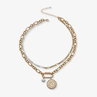 a.n.a Two Tone Womens 16 Inch Strand Necklace