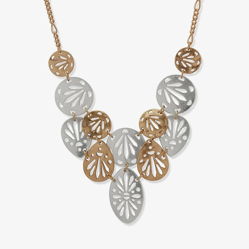 a.n.a Two Tone Womens 16 Inch Statement Necklace