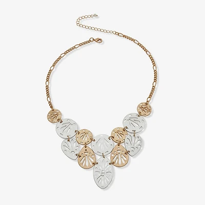 a.n.a Two Tone Womens 16 Inch Statement Necklace