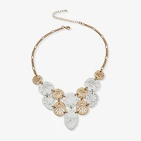 a.n.a Two Tone Womens 16 Inch Statement Necklace