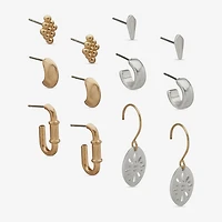 a.n.a Two Tone Womens 6 Pair Earring Set