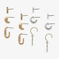 a.n.a Two Tone Womens 6 Pair Earring Set