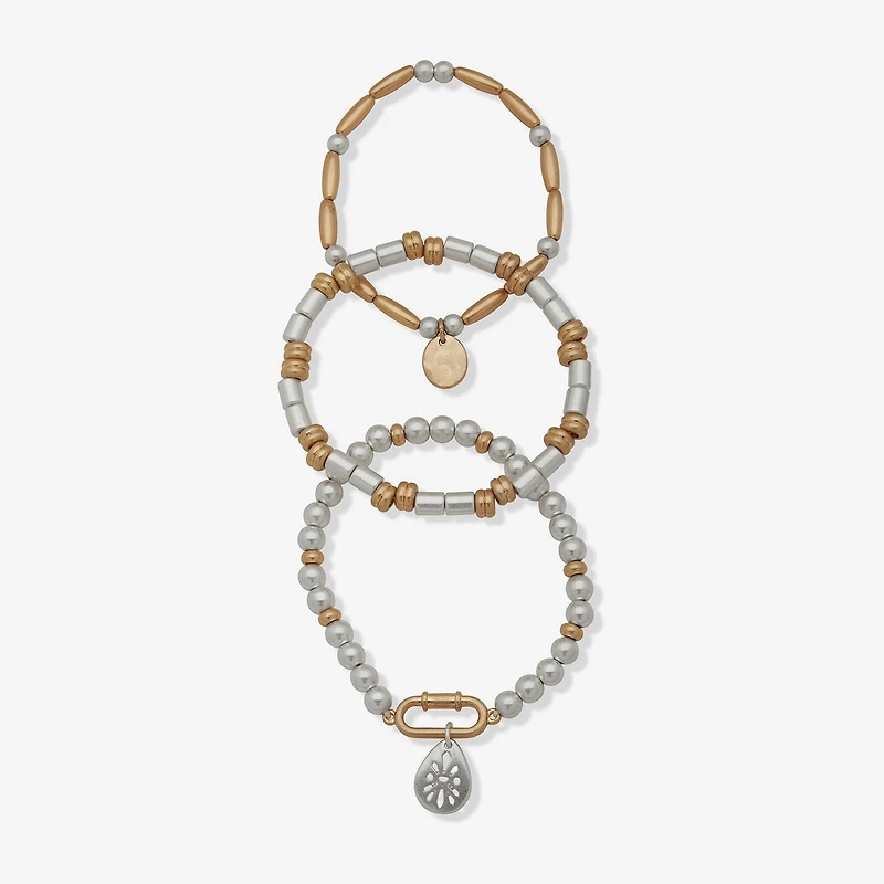 a.n.a Two Tone Womens Stretch Bracelet