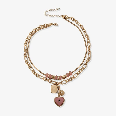 a.n.a Gold Tone Womens 16 Inch Strand Necklace
