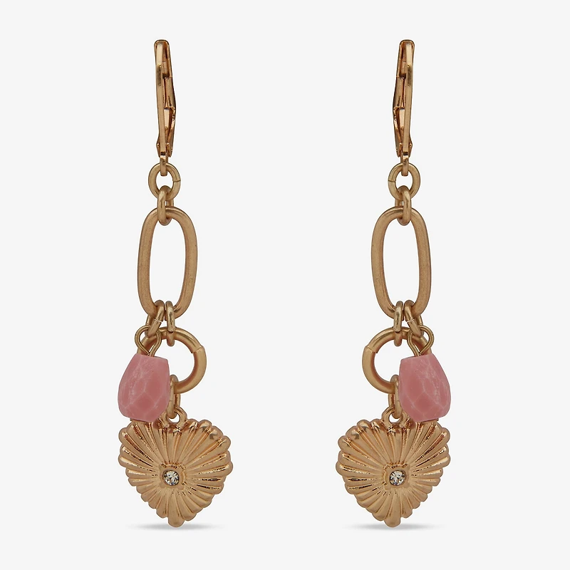a.n.a Gold Tone Womens Heart Drop Earrings