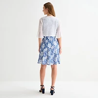 Perceptions Womens Floral Jacket Dress