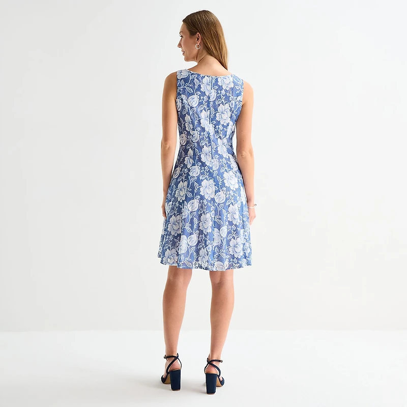 Perceptions Womens Floral Jacket Dress