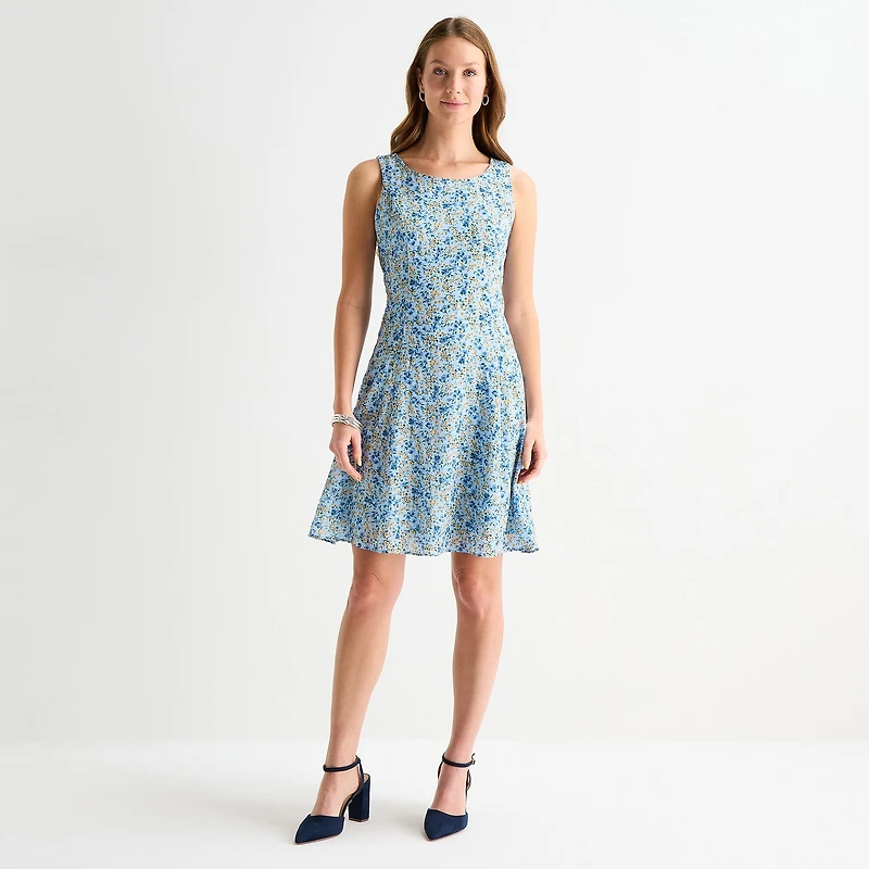 Perceptions Womens Embroidered Floral Jacket Dress
