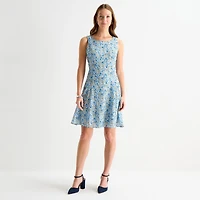 Perceptions Womens Embroidered Floral Jacket Dress