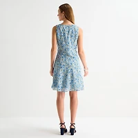 Perceptions Womens Embroidered Floral Jacket Dress