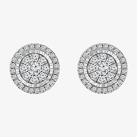 Diamond Blossom (I-J / I3) 1 CT. T.W. Natural White Diamond 10K Gold Round Stud Earrings
