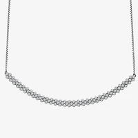 (I-J / I2-I3) Womens 1 CT. T.W. Natural White Diamond 10K Gold Curved 18 Inch Pendant Necklace