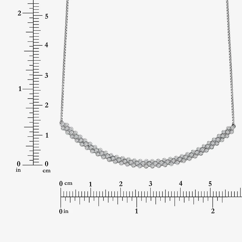 (I-J / I2-I3) Womens 1 CT. T.W. Natural White Diamond 10K Gold Curved 18 Inch Pendant Necklace