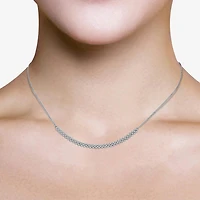 (I-J / I2-I3) Womens 1 CT. T.W. Natural White Diamond 10K Gold Curved 18 Inch Pendant Necklace