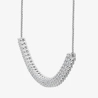 (I-J / I2-I3) Womens 1 CT. T.W. Natural White Diamond 10K Gold Curved 18 Inch Pendant Necklace