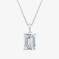 ( F/VS1 ) 5 CT. Lab-Grown White Diamond 14K Gold Emerald 18 Inch Pendant Necklace