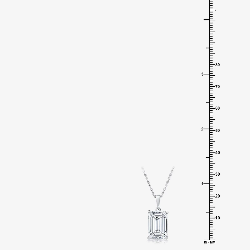 ( F/VS1 ) 5 CT. Lab-Grown White Diamond 14K Gold Emerald 18 Inch Pendant Necklace