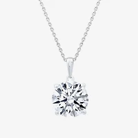 (F/Vs1) Womens 5 CT. T.W. Lab Grown White Diamond 14K Gold Round 18 Inch Pendant Necklace
