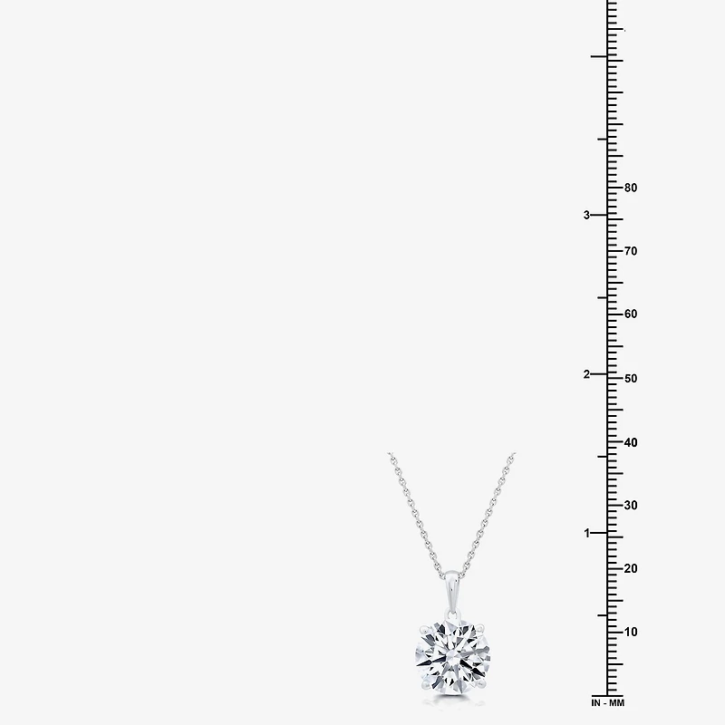 (F/Vs1) Womens 5 CT. T.W. Lab Grown White Diamond 14K Gold Round 18 Inch Pendant Necklace