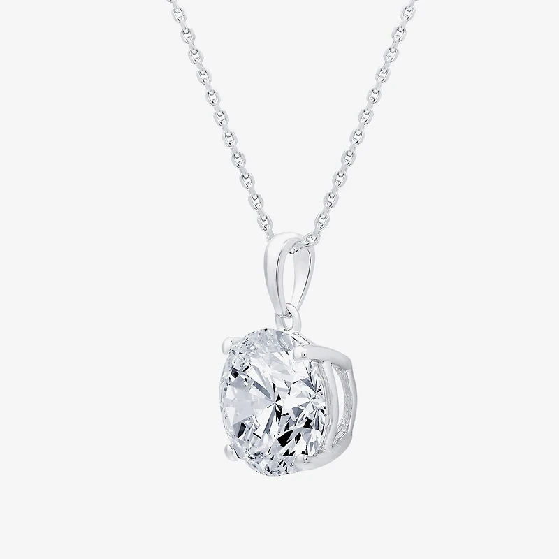(F/Vs1) Womens 5 CT. T.W. Lab Grown White Diamond 14K Gold Round 18 Inch Pendant Necklace