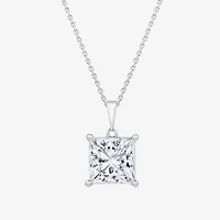 ( F/VS1 ) Womens 5 CT. T.W. Lab-Grown White Diamond 14K Gold Princess 18 Inch Pendant Necklace