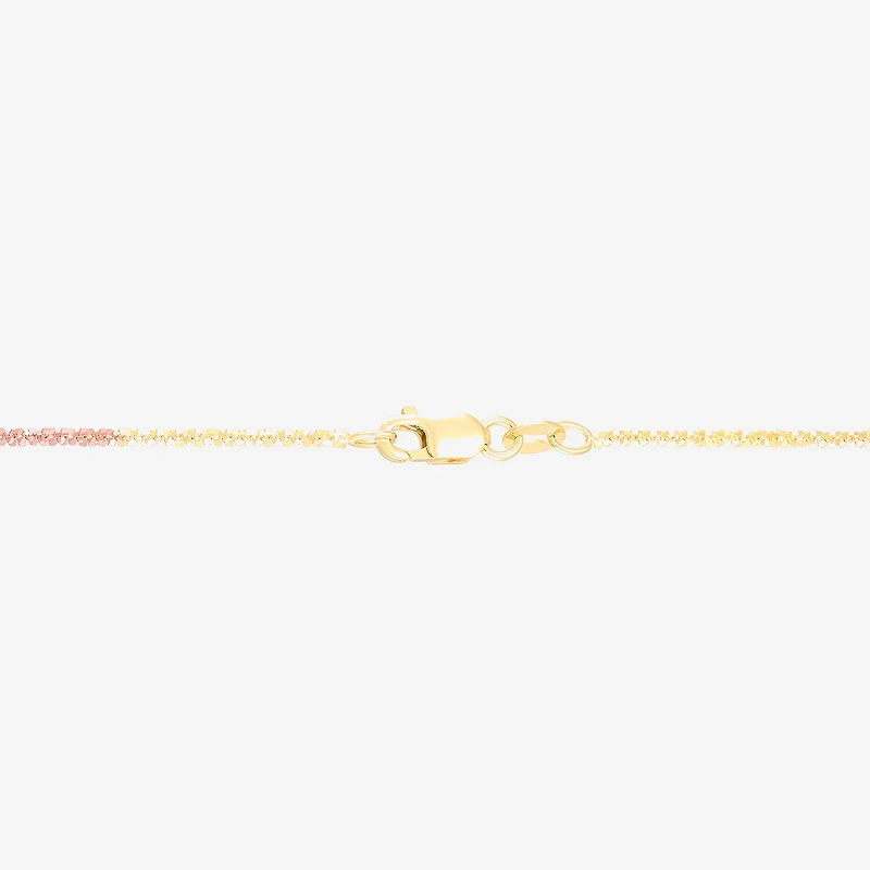 Made in Italy Womens 14K Tri-Color Gold 18 Inch Link Chain Necklace