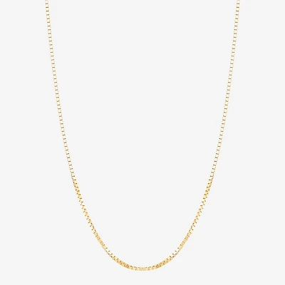 Made Italy Womens 14K Gold 22 Inch Box Chain Necklace