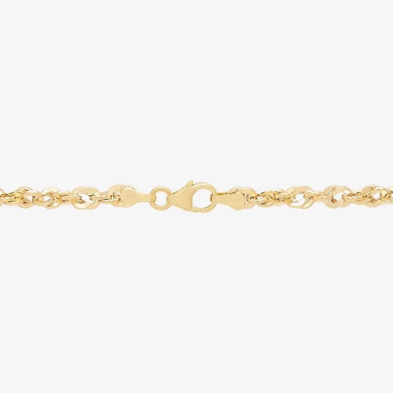 Womens 14K Gold 18 Inch Singapore Chain Necklace