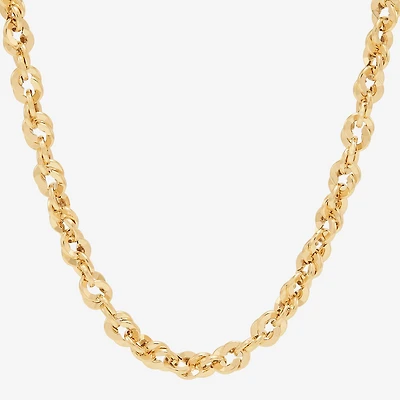 Womens 14K Gold 18 Inch Singapore Chain Necklace