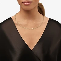 Womens 14K Gold 18 Inch Singapore Chain Necklace