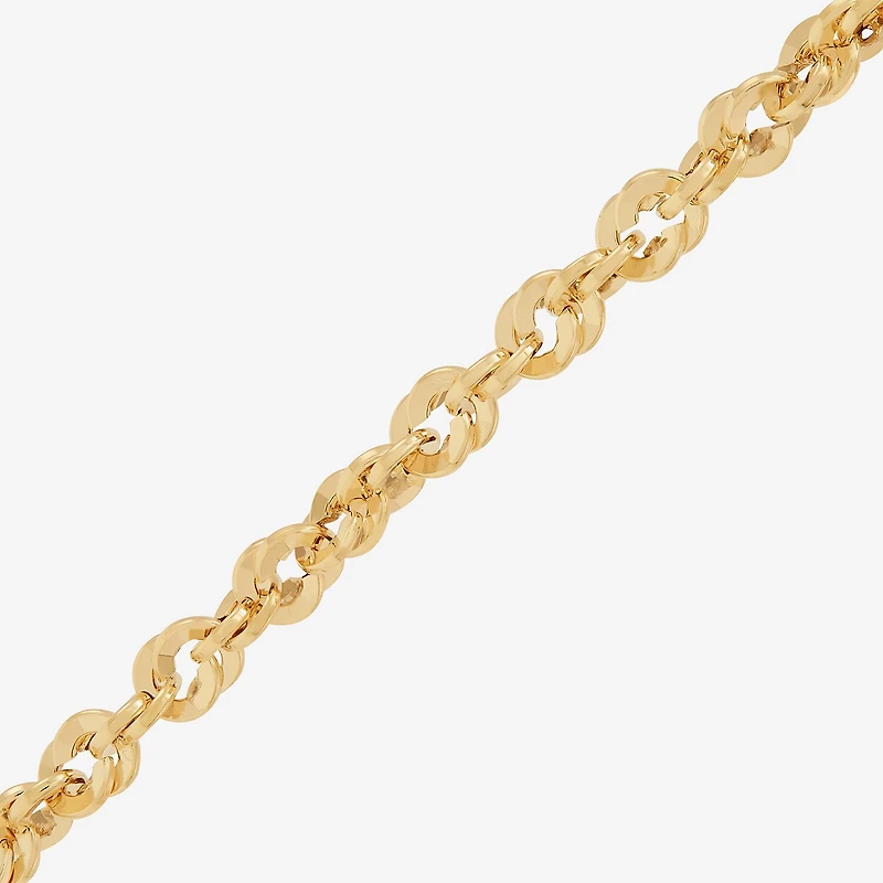 Womens 14K Gold 18 Inch Singapore Chain Necklace