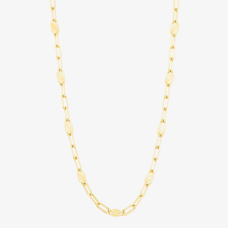Made in Italy Womens 14K Gold 18 Inch Paperclip Chain Necklace