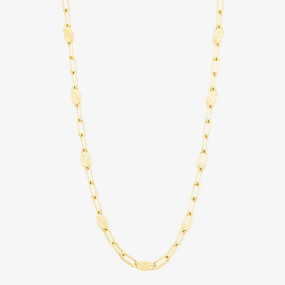 Made in Italy Womens 14K Gold 18 Inch Paperclip Chain Necklace