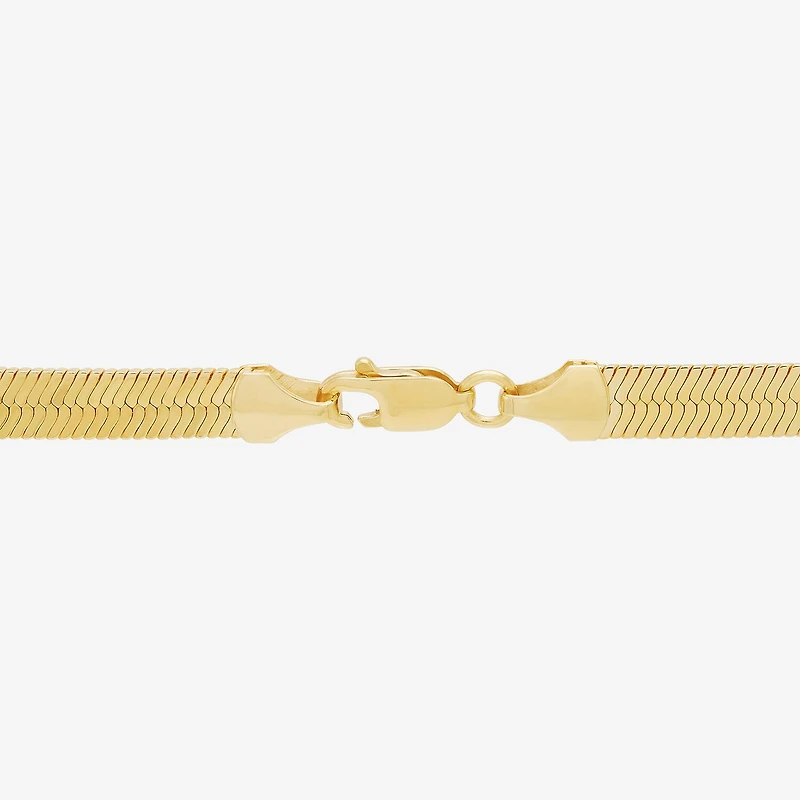 Bonded Brilliance Womens 14K Gold Bonded With Sterling Silver 20 Inch Herringbone Chain Necklace
