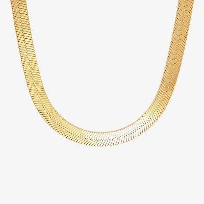 Bonded Brilliance Womens 14K Gold Bonded With Sterling Silver 20 Inch Herringbone Chain Necklace