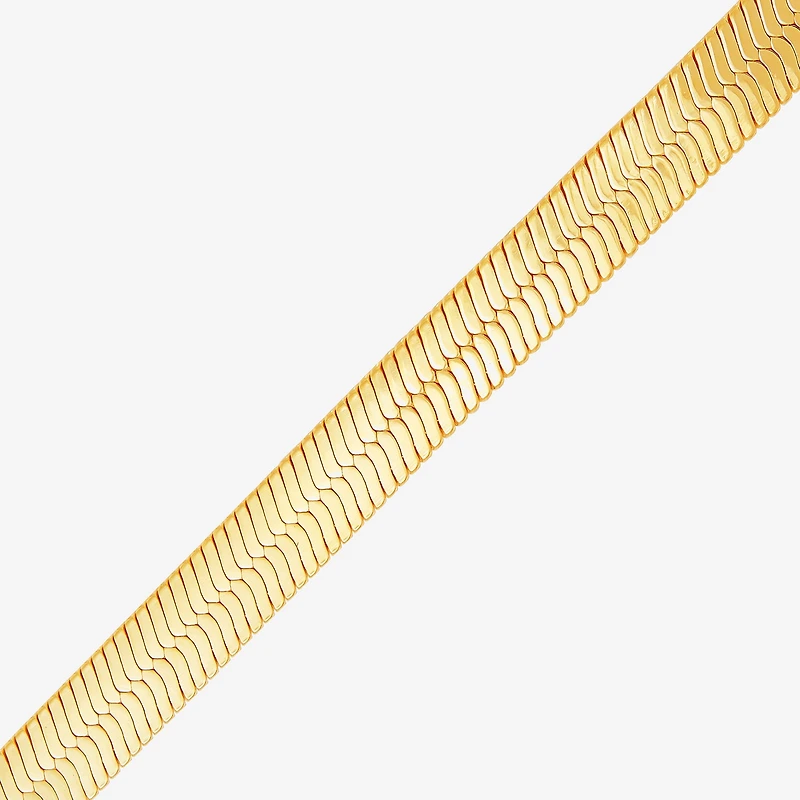 Bonded Brilliance Womens 14K Gold Bonded With Sterling Silver 20 Inch Herringbone Chain Necklace