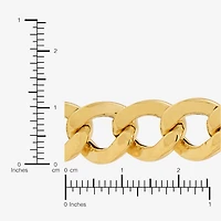 Bonded Brilliance Womens 14K Gold Bonded With Sterling Silver 7.5 Inch Hollow Link Chain Bracelet