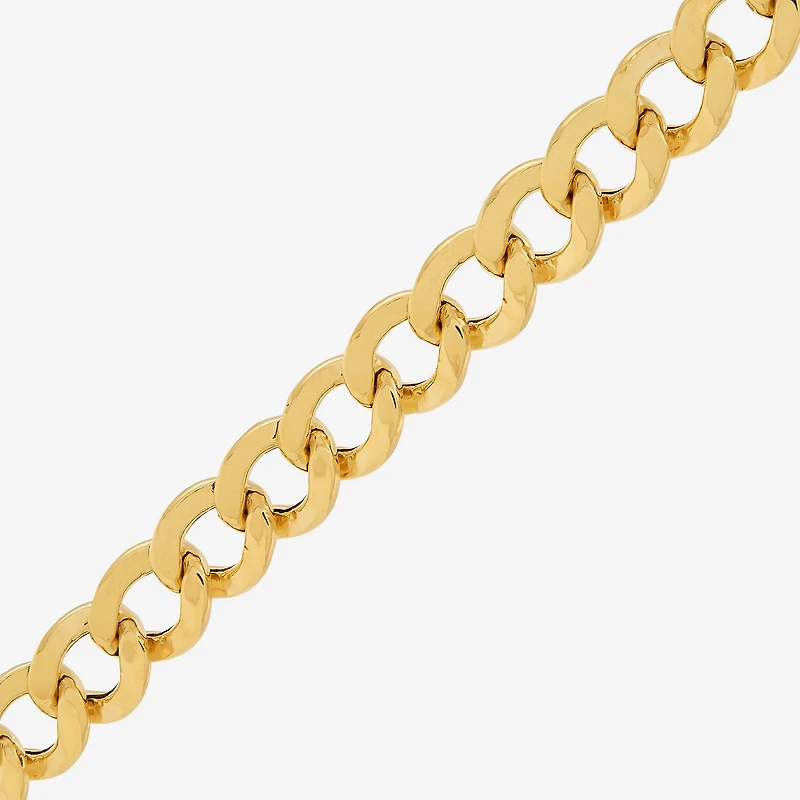 Bonded Brilliance Womens 14K Gold Bonded With Sterling Silver 7.5 Inch Hollow Link Chain Bracelet