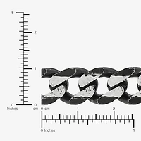 Womens Sterling Silver 8 1/2 Inch Solid Curb Chain Bracelet