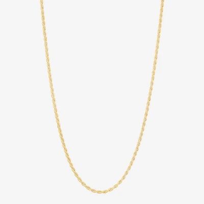 Made in Italy Womens 24K Gold Over Silver 24 Inch Rope Chain Necklace