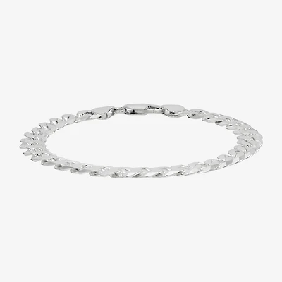Made in Italy Mens Sterling Silver 9 Inch Solid Curb Chain Bracelet