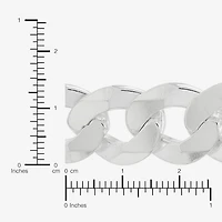 Made in Italy Mens Sterling Silver 9 Inch Solid Curb Chain Bracelet