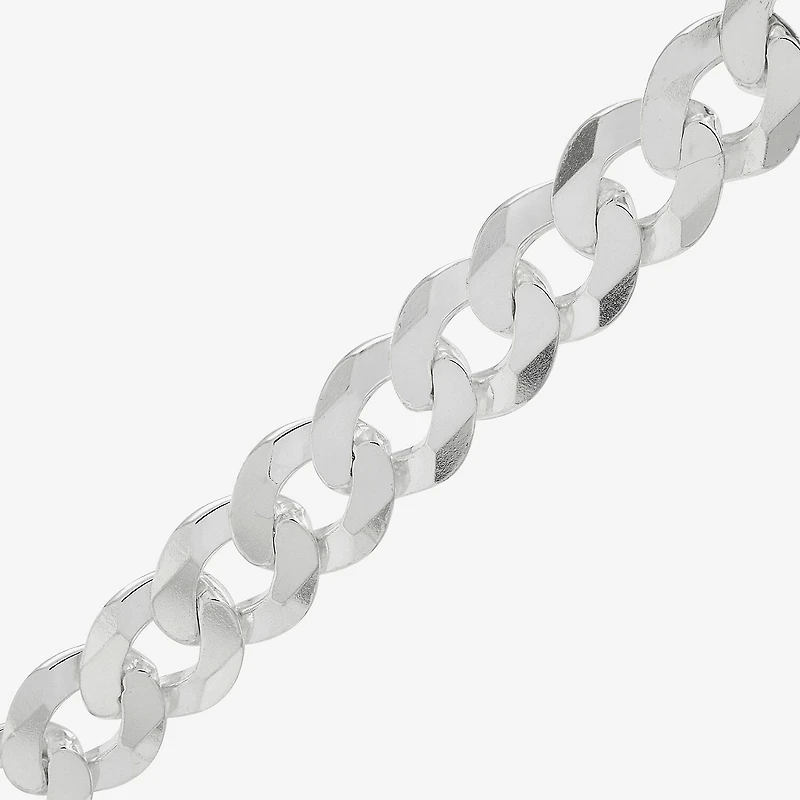 Made in Italy Mens Sterling Silver 9 Inch Solid Curb Chain Bracelet