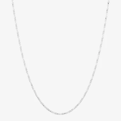 Made in Italy Womens Sterling Silver 18 Inch Box Chain Necklace