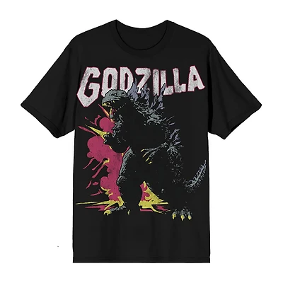 Novelty Mens Crew Neck Short Sleeve Regular Fit Godzilla Graphic T-Shirt
