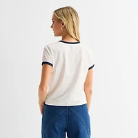 Forever 21 Womens Juniors Crew Neck Short Sleeve Regular Fit Graphic T-Shirt